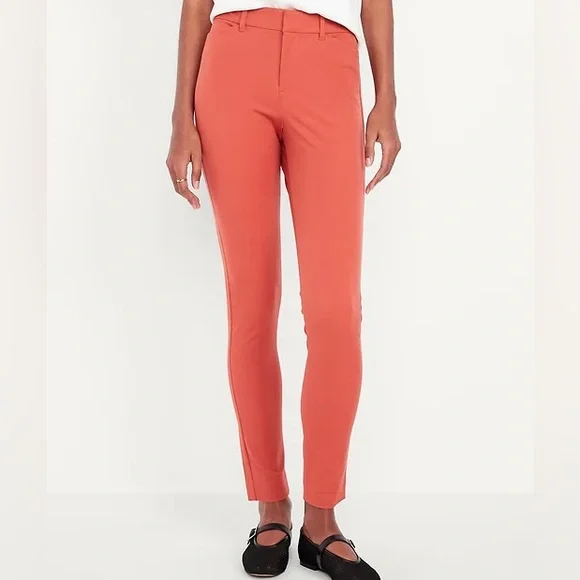 OLD NAVY High-Waisted Pixie Skinny Pants Orange Size 6 Petite With Pockets NEW - Picture 2 of 15